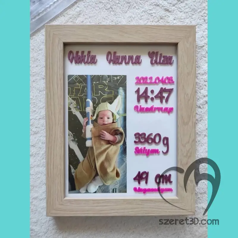 "Baba született!" - Babaköszöntő kép keretben - Image 2