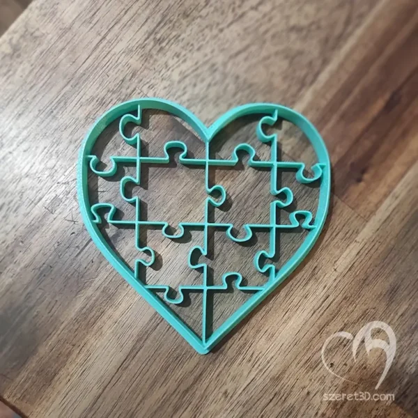 Szív kiszúró puzzle mintával - Image 2