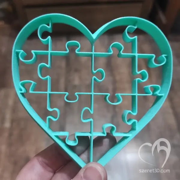 Szív kiszúró puzzle mintával - Image 3