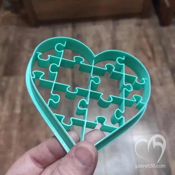 Szív kiszúró puzzle mintával - Image 4