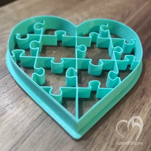Szív kiszúró puzzle mintával - Image 5