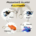Mozgatható állatos kulcstartó - Több változatban